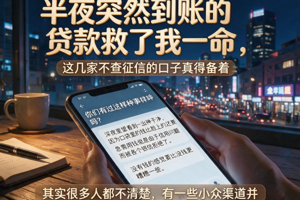 半夜突然到账的贷款救了我一命，这几家不查征信的口子真得备着