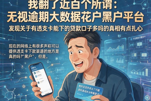 我翻了近百个所谓无视逾期大数据花户黑户平台，发现关于有透支卡能下的贷款口子多吗的真相有点扎心