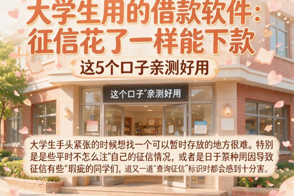 大学生用的借款软件：征信花了一样能下款，这5个口子亲测好用