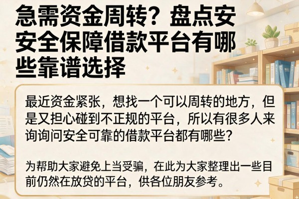 急需资金周转？盘点安全保障借款平台有哪些靠谱选择
