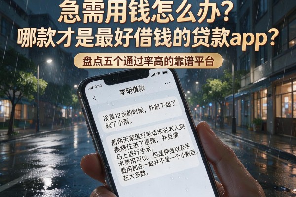 急需用钱怎么办？哪款才是最好借钱的贷款app？盘点五个通过率高的靠谱平台