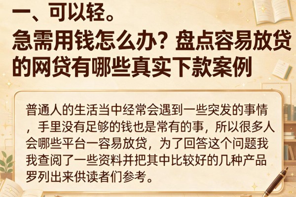 急需用钱怎么办？盘点容易放贷的网贷有哪些真实下款案例