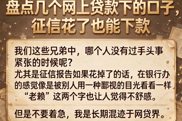 盘点几个网上贷款下的口子，征信花了也能下款