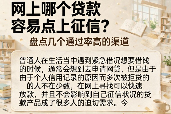 网上哪个贷款容易点上征信？盘点几个通过率高的渠道