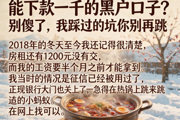 能下款一千的黑户口子？别傻了，我踩过的坑你别再跳