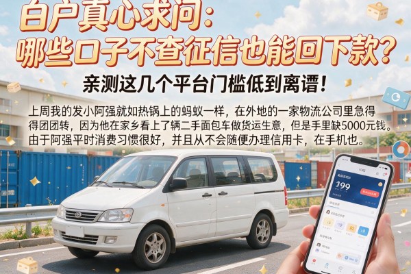 白户真心求问：哪些口子不查征信也能下款？亲测这几个平台门槛低到离谱！