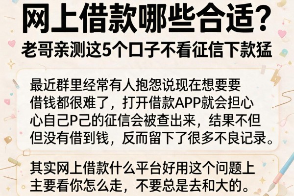 网上借款哪些合适？老哥亲测这5个口子不看征信下款猛