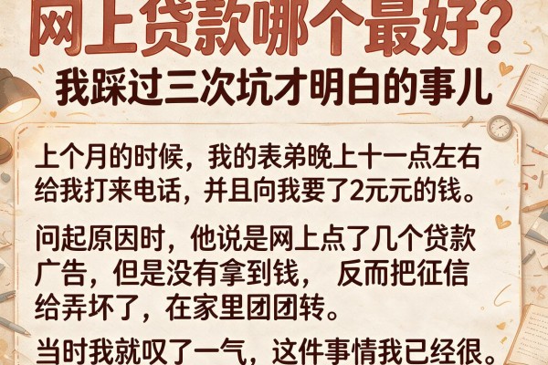 网上贷款哪个最好？我踩过三次坑才明白的事儿
