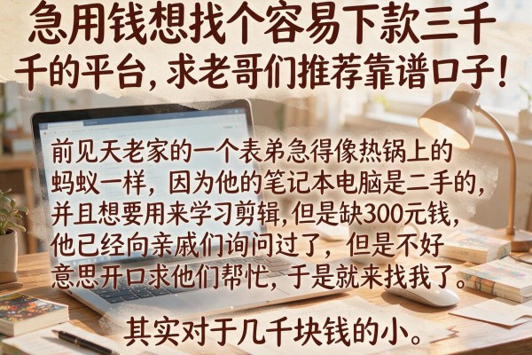 急用钱想找个容易下款三千的平台，求老哥们推荐靠谱口子！