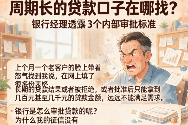 周期长的贷款口子在哪找？银行经理透露3个内部审批标准
