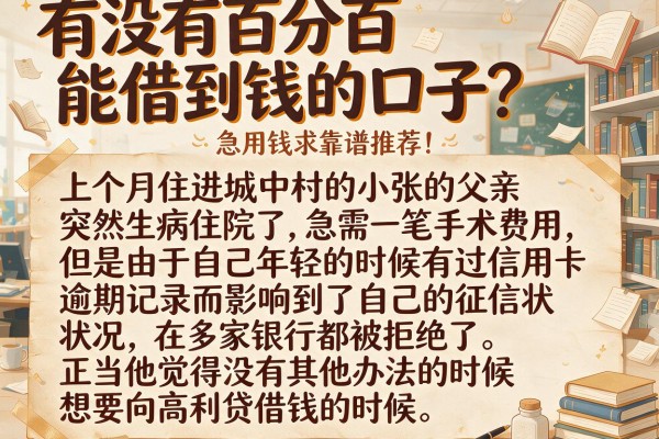 有没有百分百能借到钱的口子？急用钱求靠谱推荐！