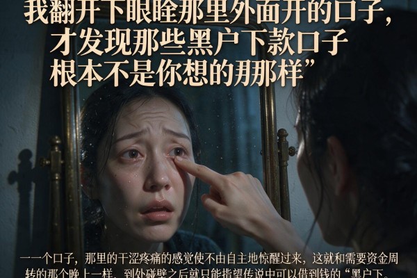 我翻开下眼睑那里外面开的口子，才发现那些黑户下款口子根本不是你想的那样