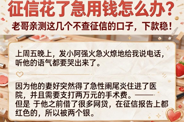 征信花了急用钱怎么办？老哥亲测这几个不查征信的口子，下款稳！