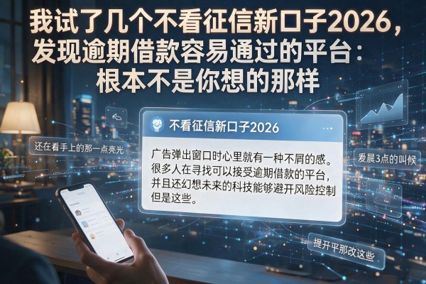 我试了几个不看征信新口子2026，发现逾期借款容易通过的平台根本不是你想的那样