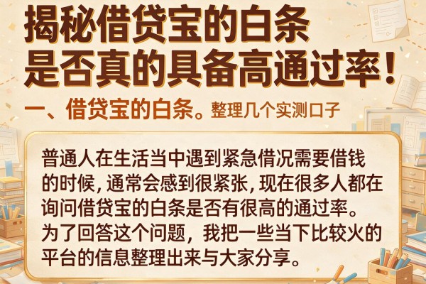 揭秘借贷宝的白条是否真的具备高通过率，整理几个实测口子