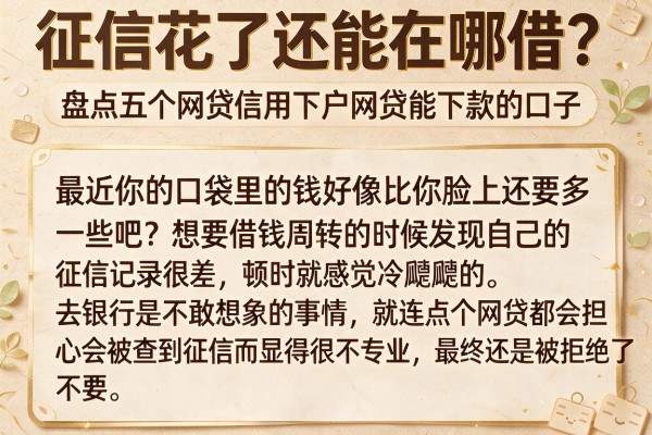 征信花了还能在哪借？盘点五个网贷信用下户网贷能下款的口子