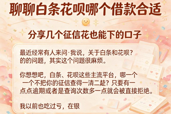 聊聊白条花呗哪个借款合适，分享几个征信花也能下的口子