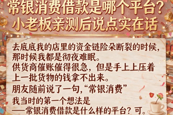 常银消费借款是哪个平台？小老板亲测后说点实在话