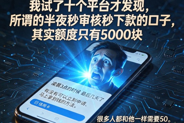 我试了十个平台才发现，所谓的半夜秒审核秒下款的口子，其实额度只有5000块