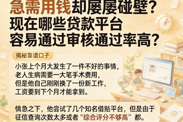 急需用钱却屡屡碰壁？现在哪些贷款平台容易通过审核通过率高？揭秘五大靠谱口子