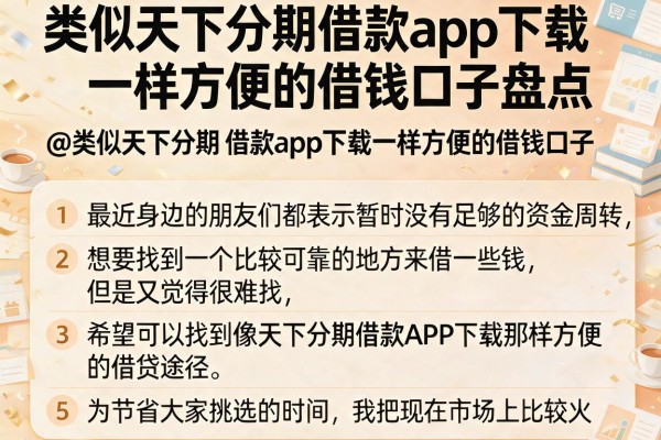 类似天下分期借款app下载一样方便的借钱口子盘点@类似天下分期‌借款app下载一样方便的借钱口子，条列5个不看负债的网贷口子