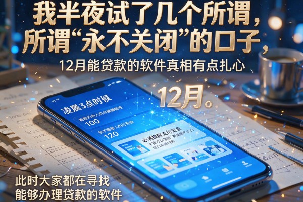 我半夜试了几个所谓“永不关闭”的口子，发现12月能贷款的软件真相有点扎心