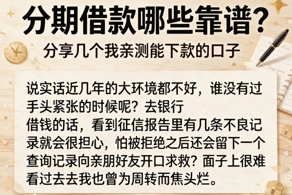 分期借款哪些靠谱？分享几个我亲测能下款的口子