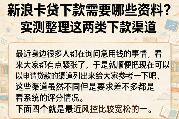新浪卡贷下款需要哪些资料？实测整理这两类下款渠道