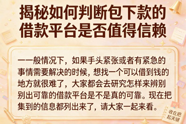 揭秘如何判断包下款的借款平台是否值得信赖，这几招很关键