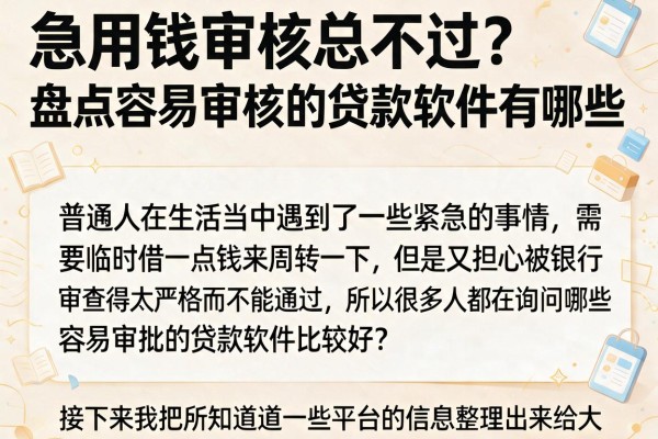 急用钱审核总不过？盘点容易审核的贷款软件有哪些