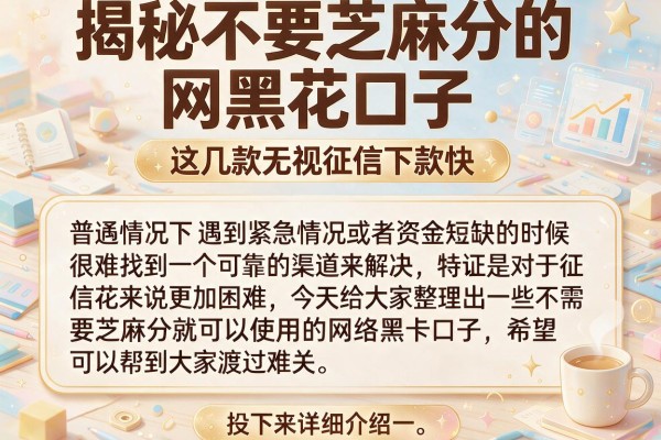 揭秘不要芝麻分的网黑花口子，这几款无视征信下款快