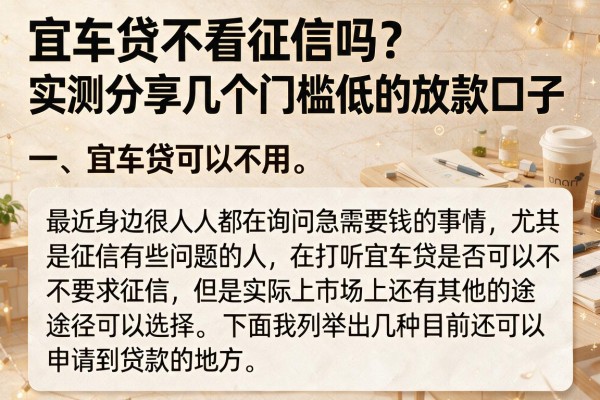 宜车贷不看征信吗？实测分享几个门槛低的放款口子