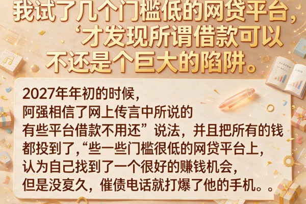 我试了几个门槛低的网贷平台，才发现所谓借款可以不还是个巨大的陷阱