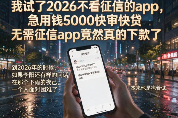 我试了2026不看征信的app，急用钱5000快审快贷无需征信app竟然真的下款了