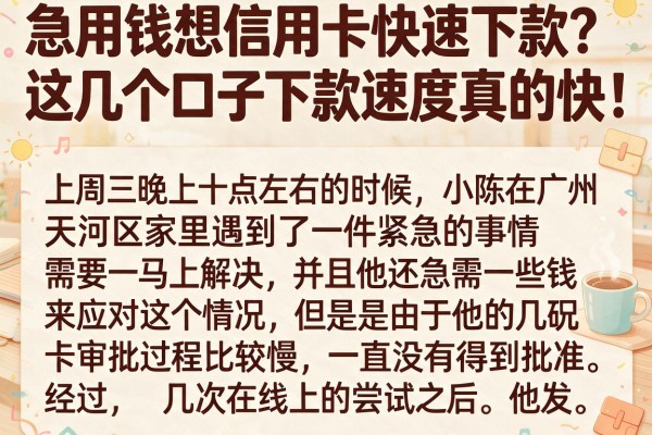 急用钱想信用卡快速下款？这几个口子下款速度真的快！