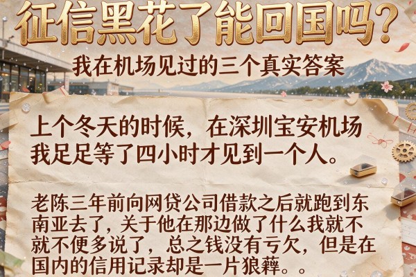 征信黑花了能回国吗？我在机场见过的三个真实答案