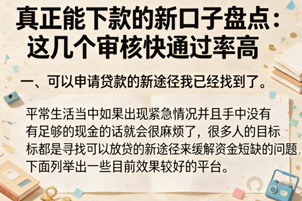 真正能下款的新口子盘点：这几个审核快通过率高
