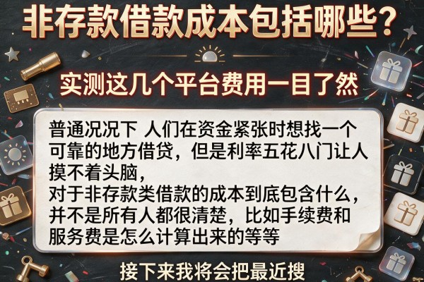 非存款借款成本包括哪些？实测这几个平台费用一目了然
