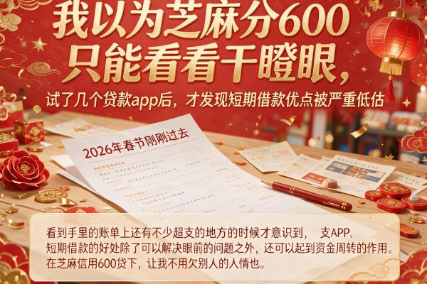 我以为芝麻分600只能看着干瞪眼，试了几个贷款app后，才发现短期借款优点被严重低估