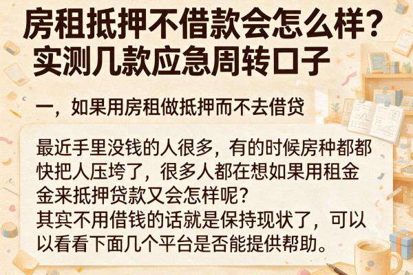 房租抵押不借款会怎么样？实测几款应急周转口子