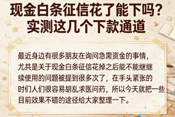 现金白条征信花了能下吗？实测这几个下款通道