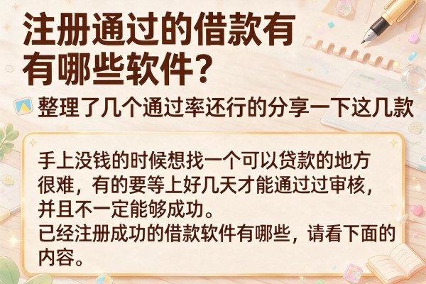 注册通过的借款有哪些软件？整理了几个通过率还行的