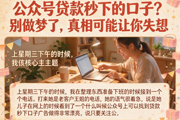 公众号贷款秒下的口子？别做梦了，真相可能让你失望