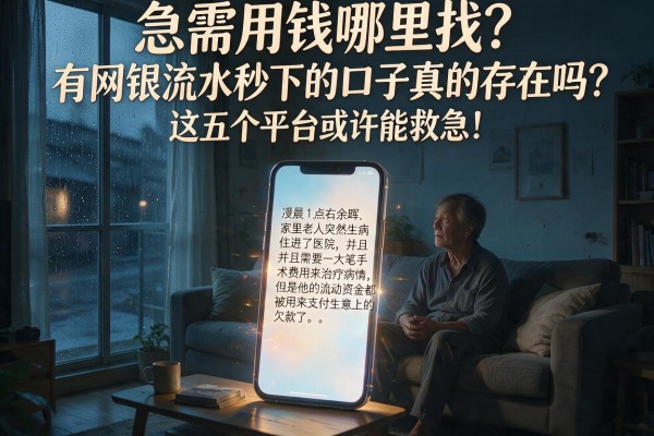 急需用钱哪里找？有网银流水秒下的口子真的存在吗？这五个平台或许能救急！