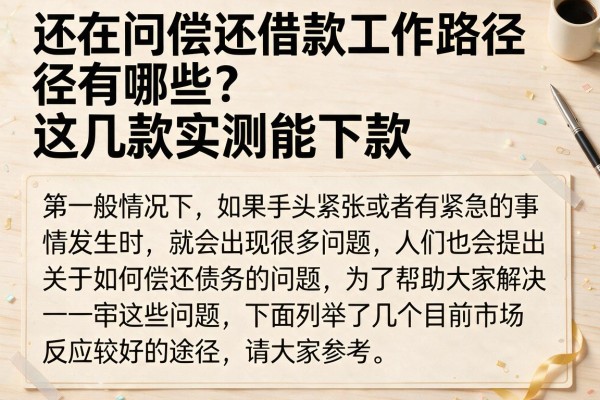 还在问偿还借款工作路径有哪些？这几款实测能下款