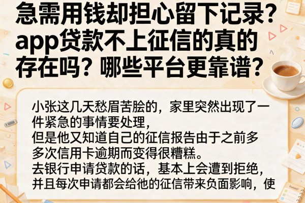 急需用钱却担心留下记录？app贷款不上征信的真的存在吗？哪些平台更靠谱？