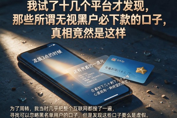 我试了十几个平台才发现，那些所谓无视黑户必下款的口子，真相竟然是这样