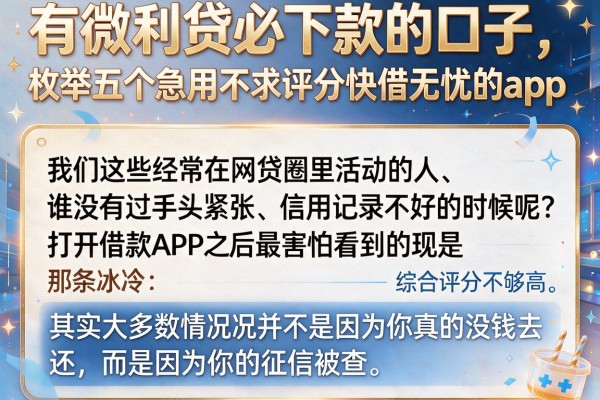 有微利贷必下款的口子，枚举五个急用不求评分快借无忧的app