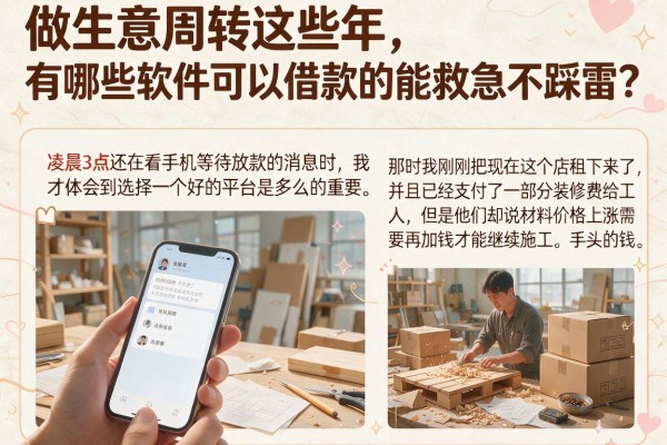 做生意周转这些年，有哪些软件可以借款的能救急不踩雷？