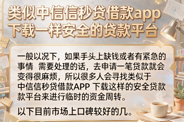 类似中信信秒贷借款app下载一样安全的贷款平台整理